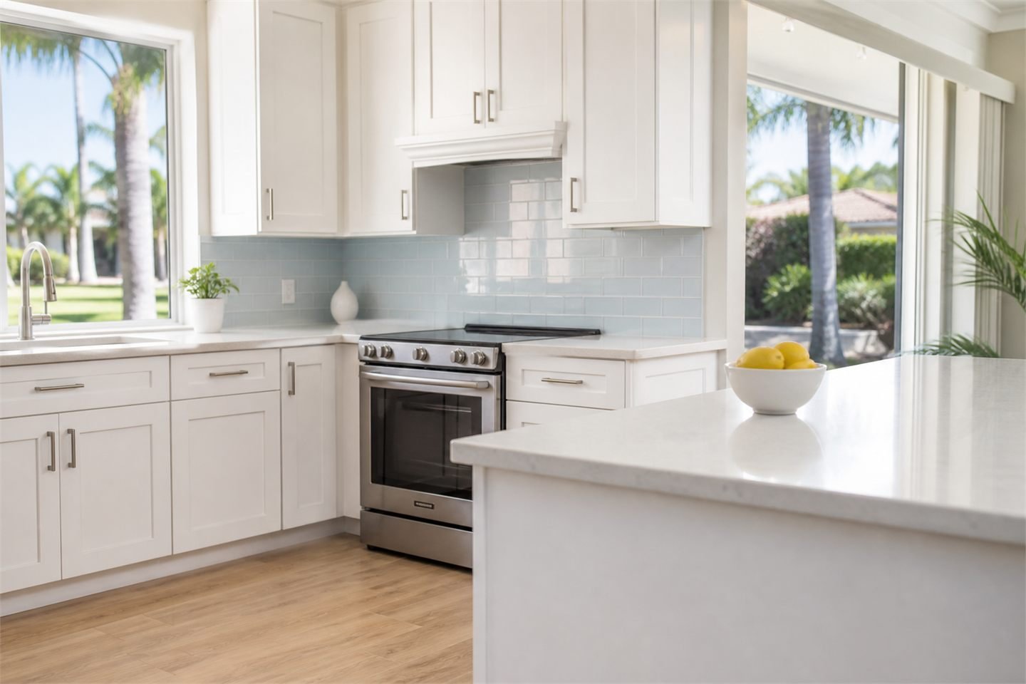 Spotless kitchen after a deep cleaning service