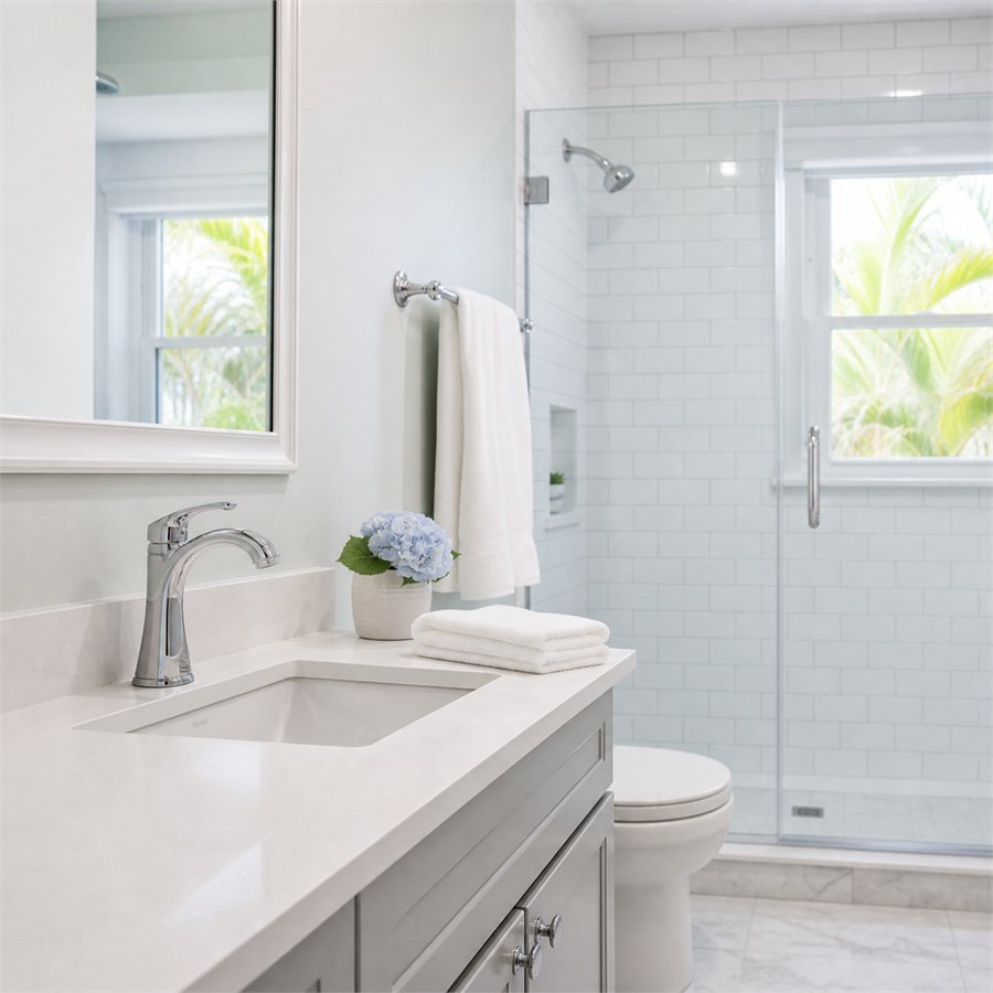 Restroom cleaned by KD Cleaning Services